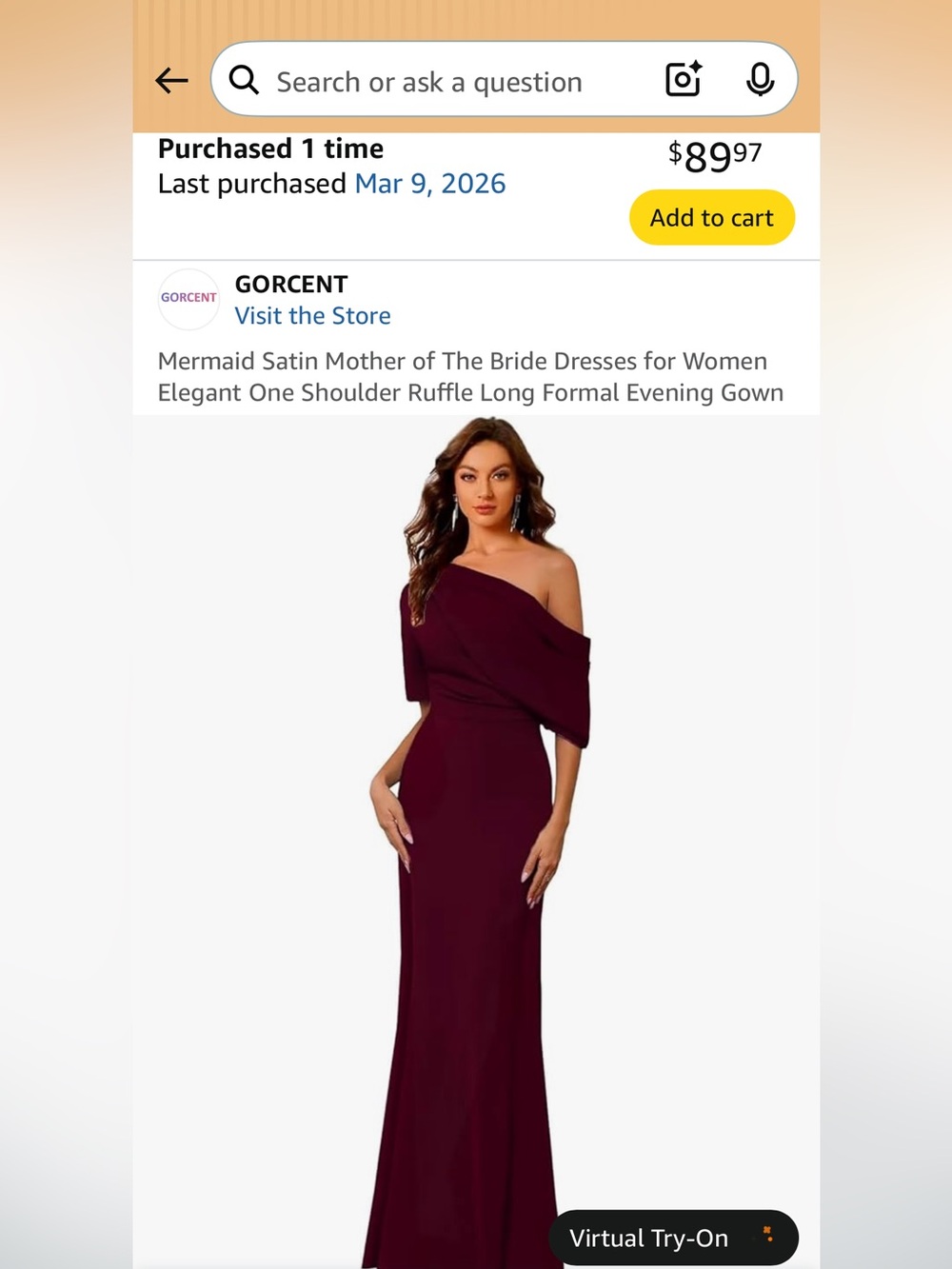 Merlot, One Shoulder Gown